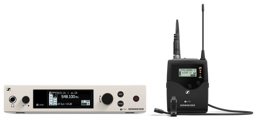 Sennheiser ew 500 G4-MKE2-Gw - odbiornik true diversity w metalowej obudowie z intuicyjnym wyświetlaczem OLED, pasmo 626-698 MHz.