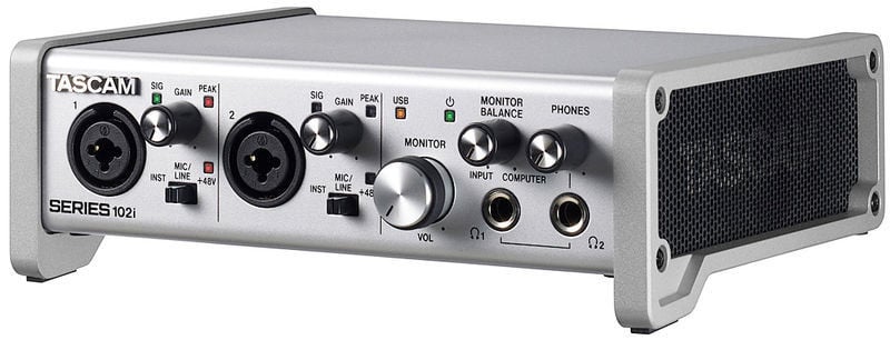 Tascam Series 102i - Profesjonalny interfejs USB Audio/MIDI z mikserem DSP