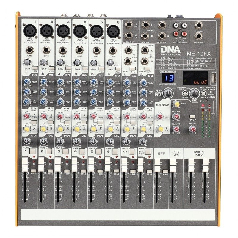 DNA ME-10FX MIKSER AUDIO - 10 KANAŁ USB BLUETOOTH		