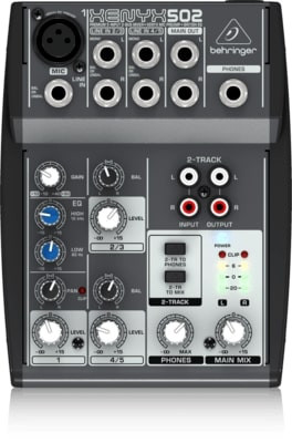 Behringer 502 - 5-kanałowy mikser XENYX 502 z 2 podgrupami, przedwzmacniaczami mikrofonowymi XENYX oraz klasyczną brytyjską korekcją.