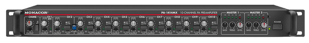 MONACOR PA-1414MX 10-kanałowy przedwzmacniacz/mikser PA
