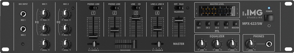 MONACOR MPX-622/SW 6-kanałowy mikser stereo