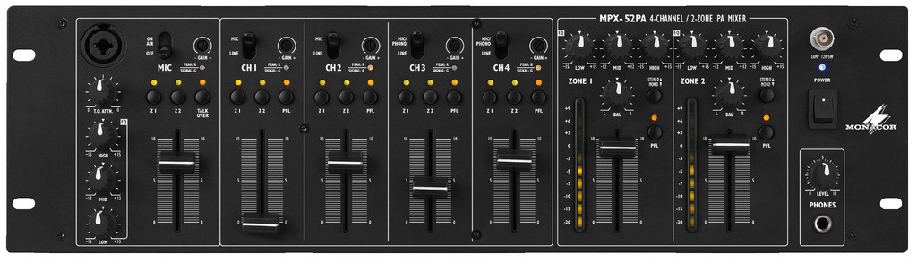 MONACOR MPX-52PA Mikser 2-strefowy