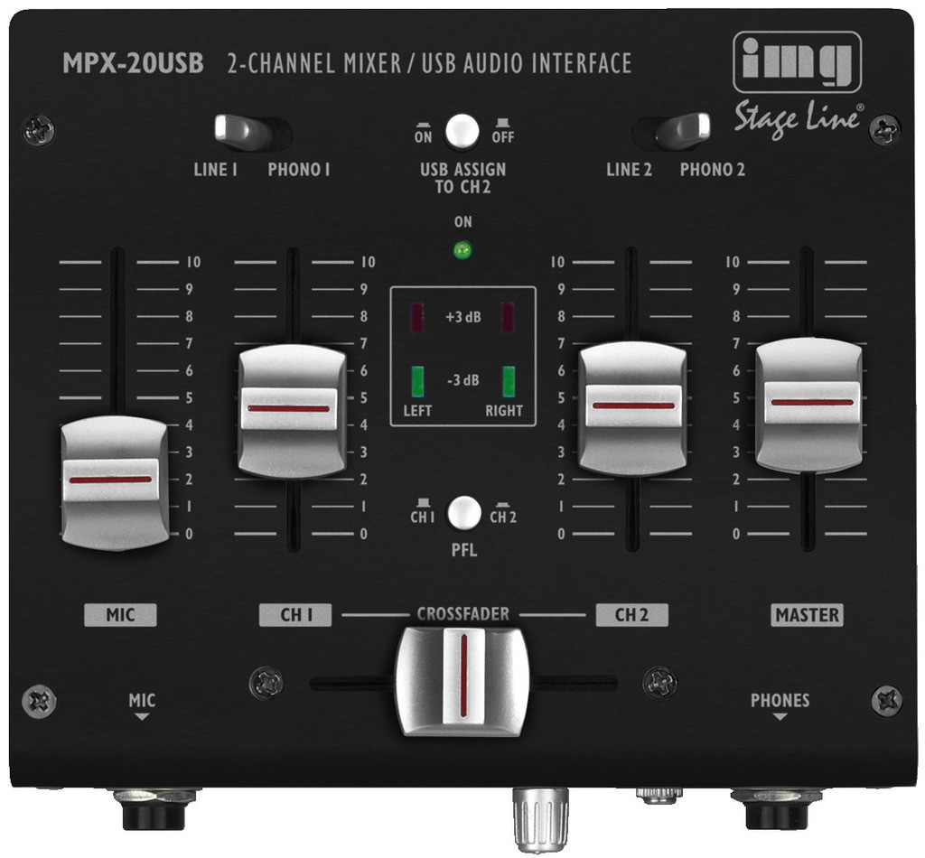 IMG STAGELINE MPX-20USB 3-kanałowy mikser stereo dla DJ