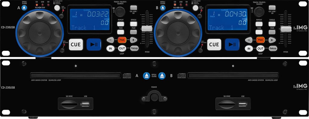 IMG STAGELINE CD-230USB Podwójny odtwarzacz CD/MP3 dla DJ