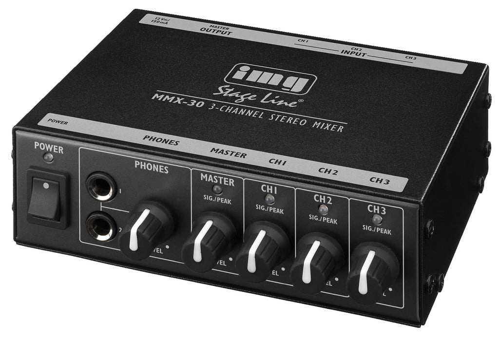 IMG STAGELINE MMX-30 Kompaktowy 3-kanałowy mikser liniowy stereo