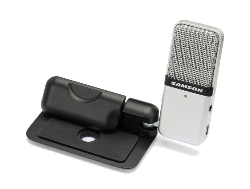 Samson Go Mic - uniwersalny mikrofon przenośny mikro-USB, Kardioida - Dookólny, 16-bit/44.1kHz, gniazdo słuchawkowe, pokrowiec, oprogramowanie