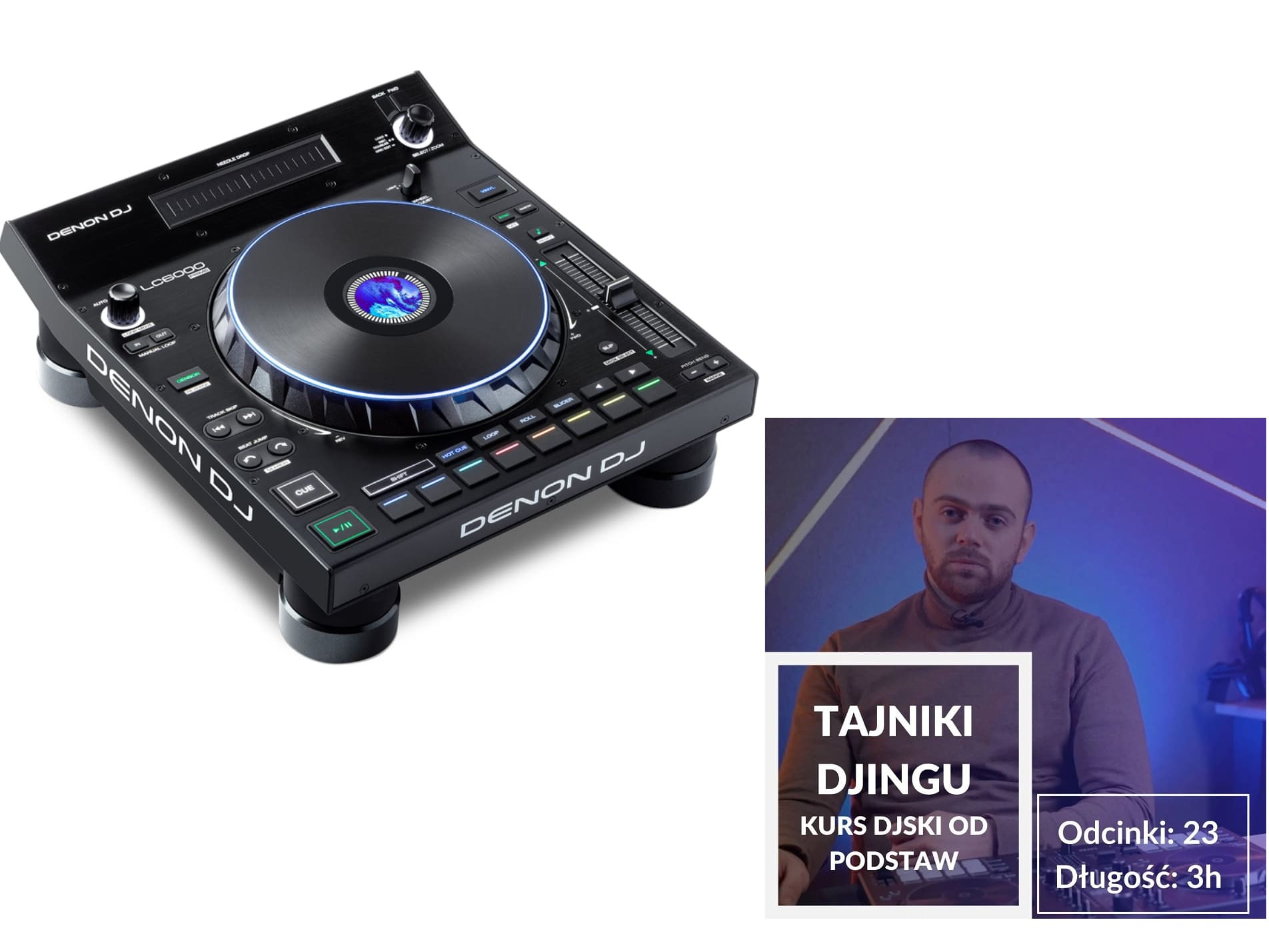 ‌DENON DJ LC6000 PRIME - KONTROLER + TAJNIKI DJINGU - KURS DJSKI OD PODSTAW