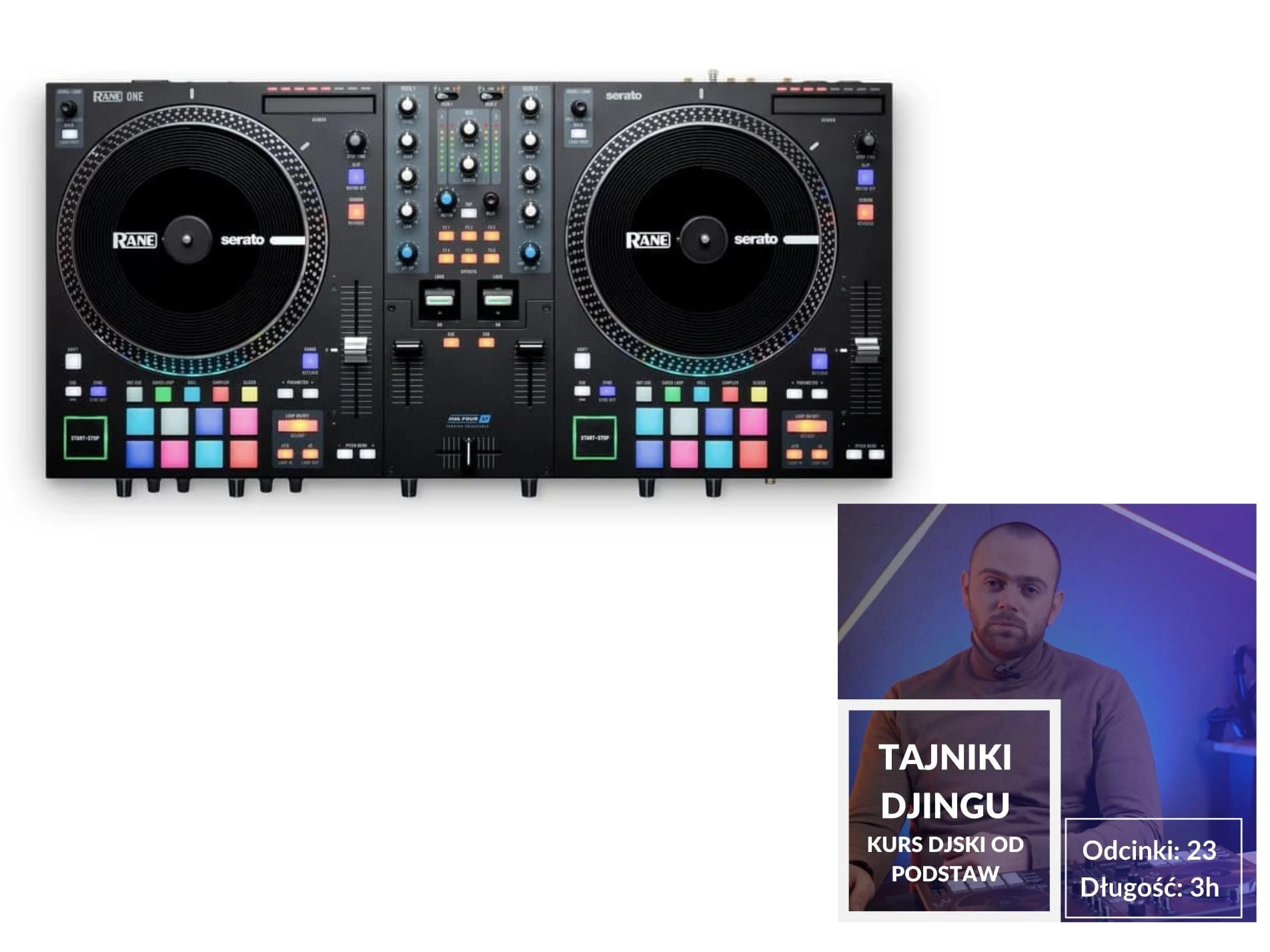 ‌RANE DJ ONE - KONTROLER DJ + TAJNIKI DJINGU - KURS DJSKI OD PODSTAW-set