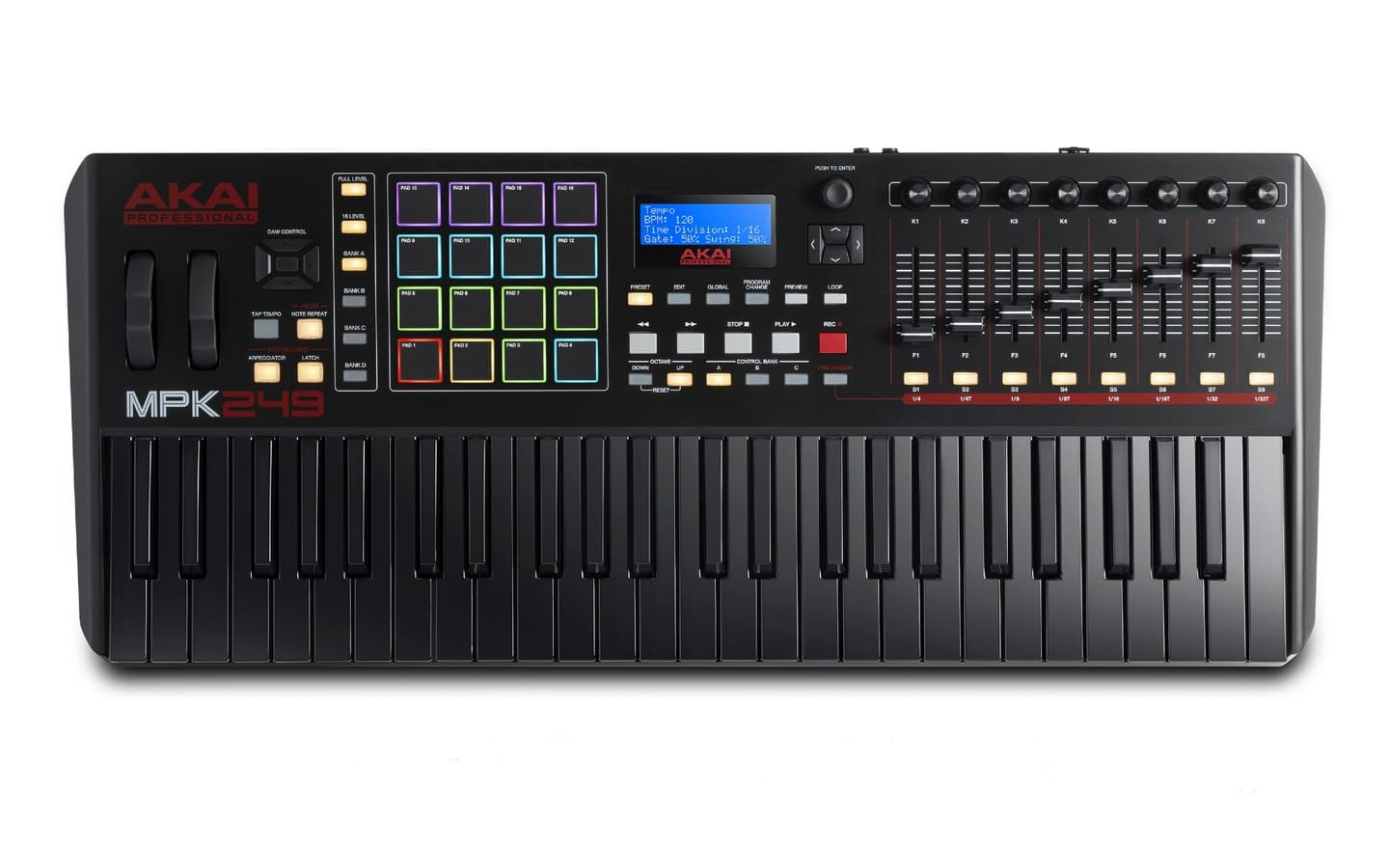 ‌AKAI MPK 249 BLACK - Klawiatura USB/MIDI - front