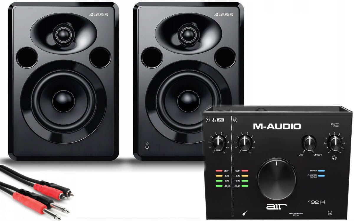 Alesis Elevate 5 MkII Monitory studyjne + M-audio AIR 192/4 + kable - kompletny zestaw