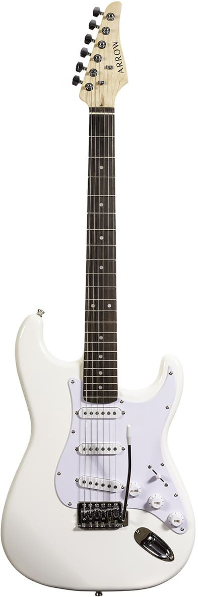 ‌Arrow ST 111 Snow White Rosewood/white - gitara elektryczna front