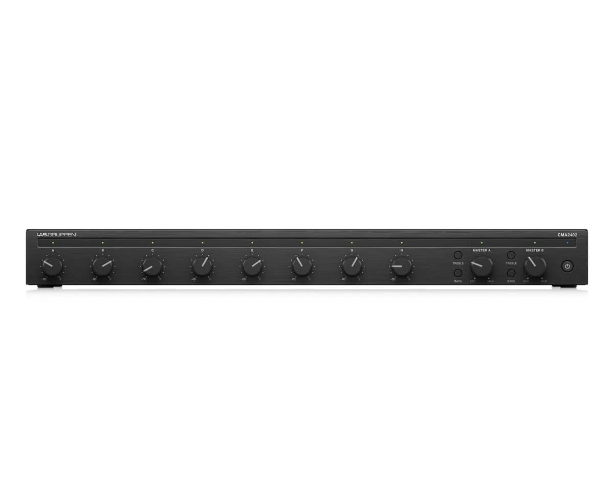 Lab Gruppen CMA2402 – wzmacniacz miksujący 2×240 W, 8 wejść
