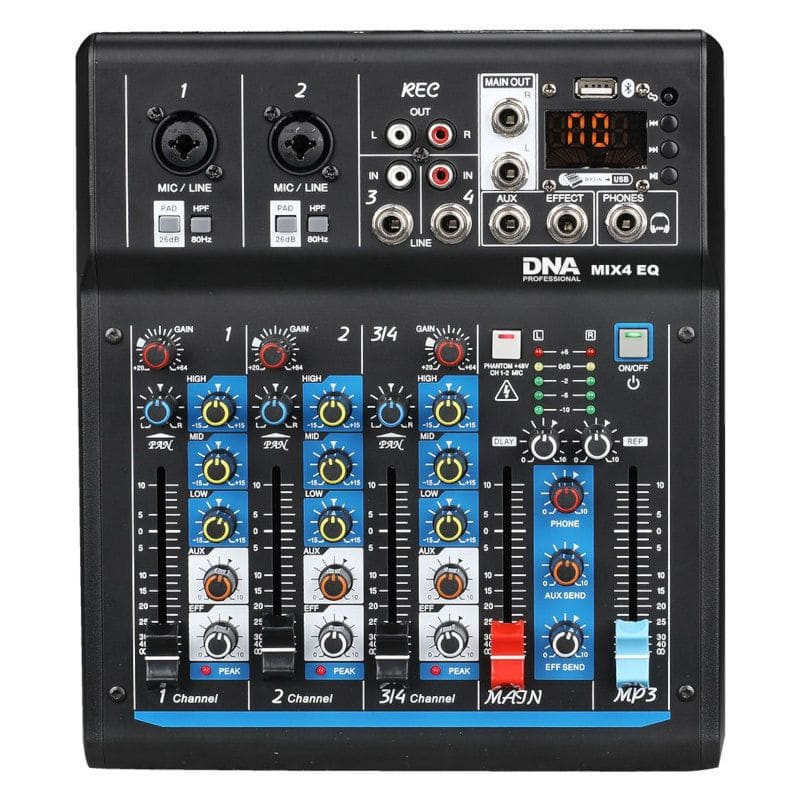 DNA MIX 4 EQ - mikser audio USB MP3 Bluetooth analogowy 4 kanały