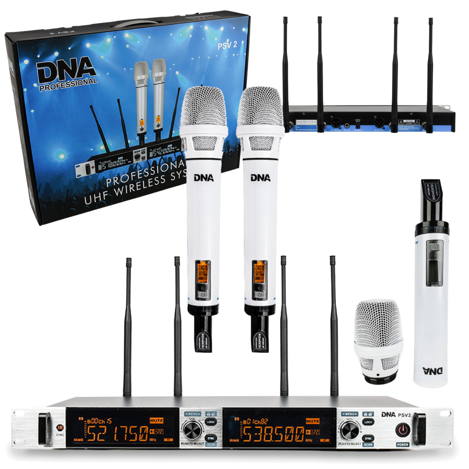 DNA PSV 2 - mikrofon bezprzewodowy 2x nadajnik doręczny system nagłośnienia