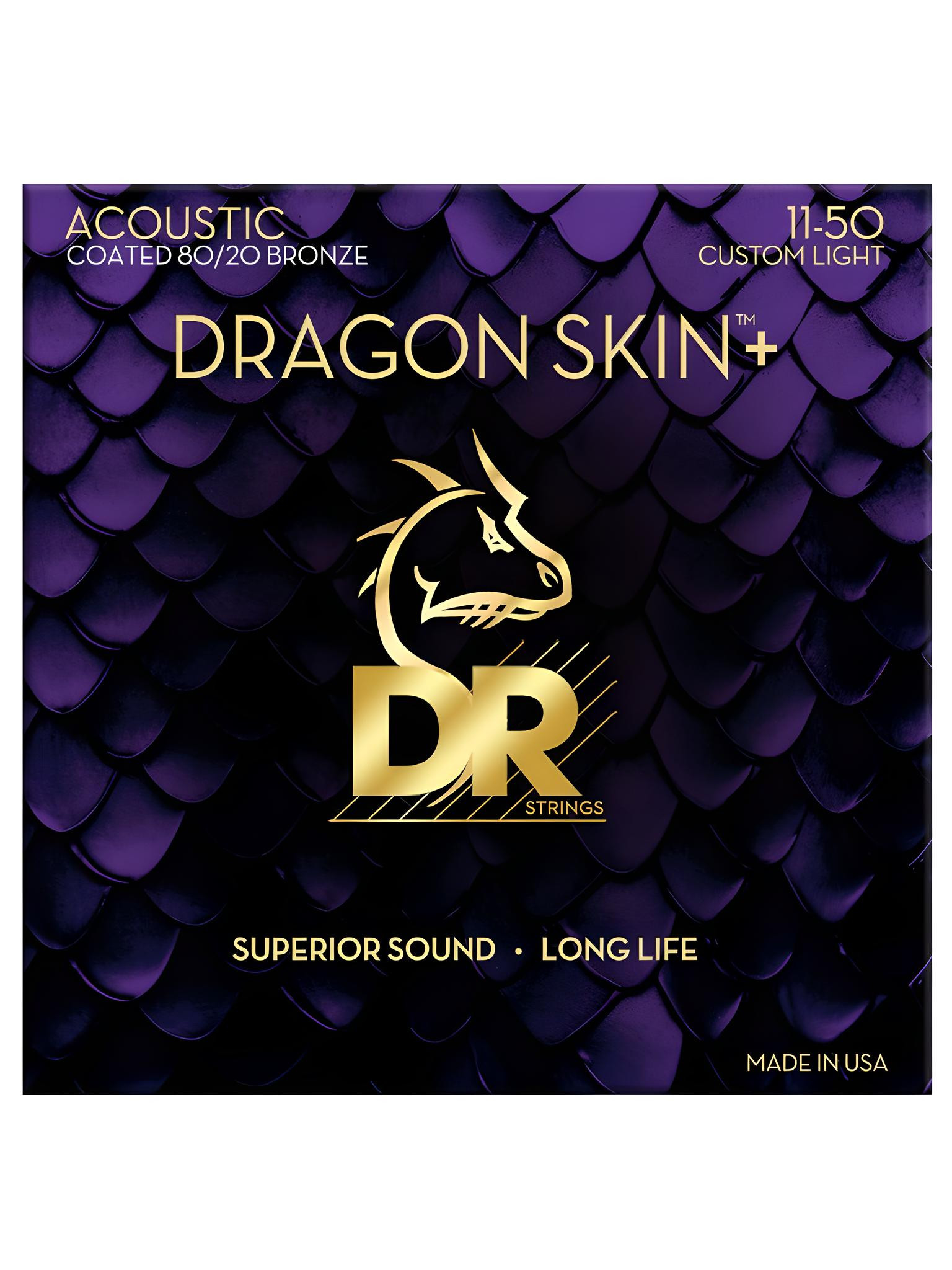 DR DA8 11-50 DRAGON SKIN+ 80/20 BRONZE - Strings for acoustic guitar