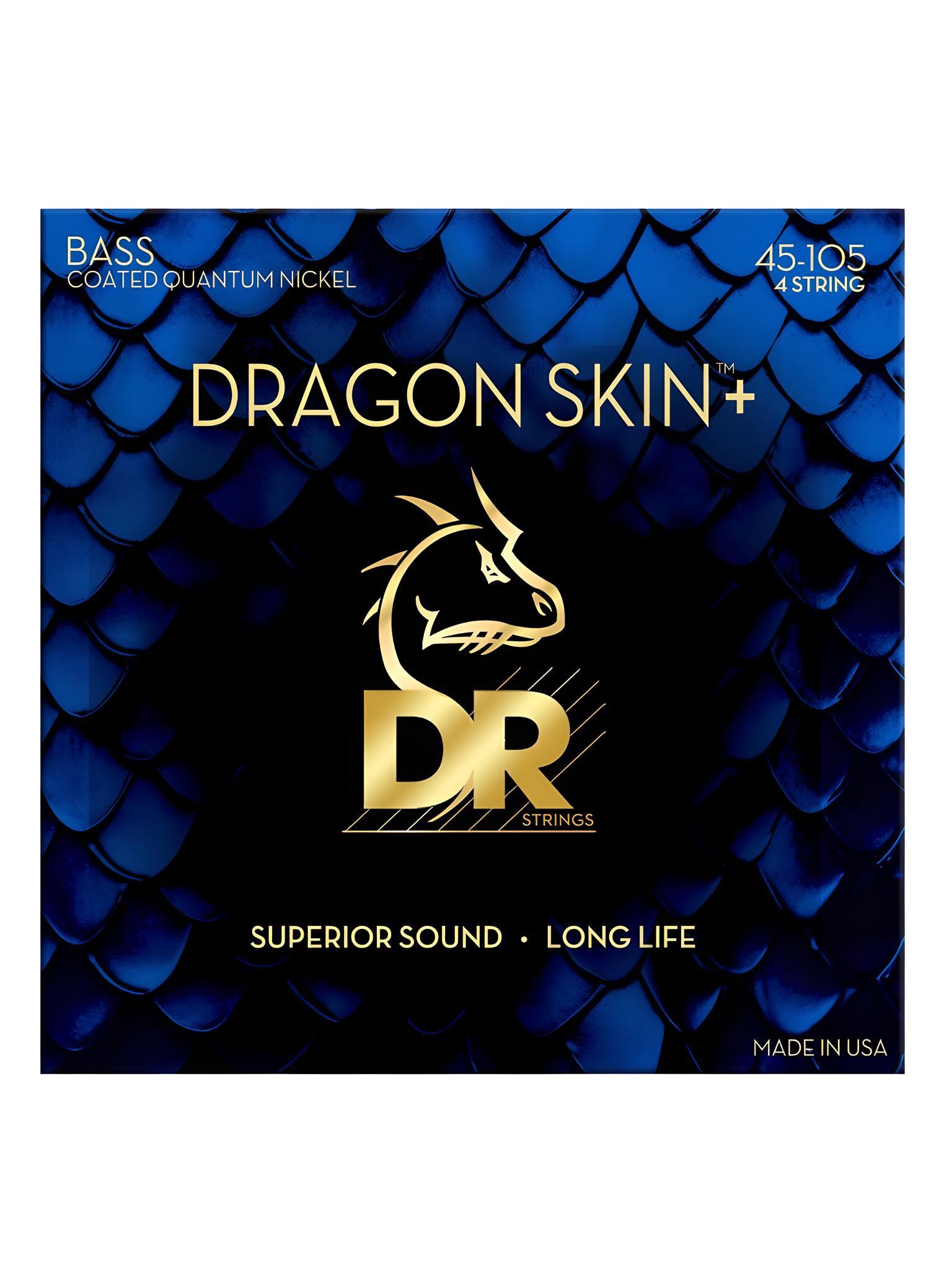 DR DBQ 45-105 DRAGON SKIN+ NICKEL BASS - Coated bass guitar strings front