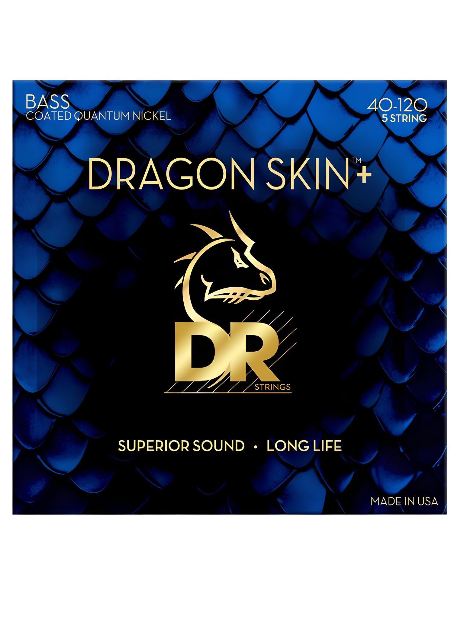 DR DBQ5 40-120 DRAGON SKIN+ NICKEL BASS - Coated bass guitar strings