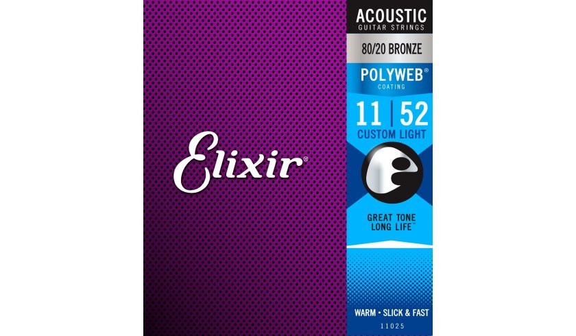 Elixir 11025 PolyWeb Bronze Custom Light 11-52 - struny akustyczne