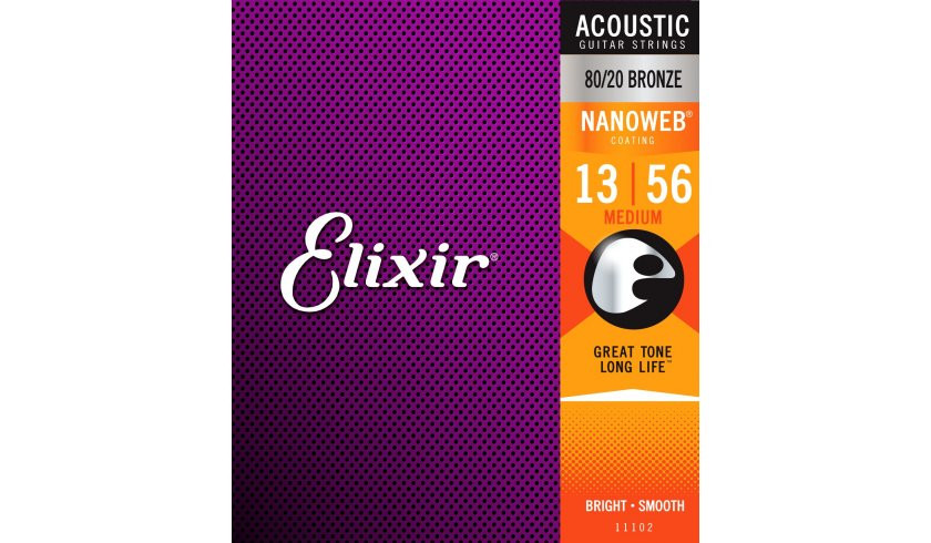 Elixir 11102 NanoWeb Bronze Medium 13-56 - struny akustyczne
