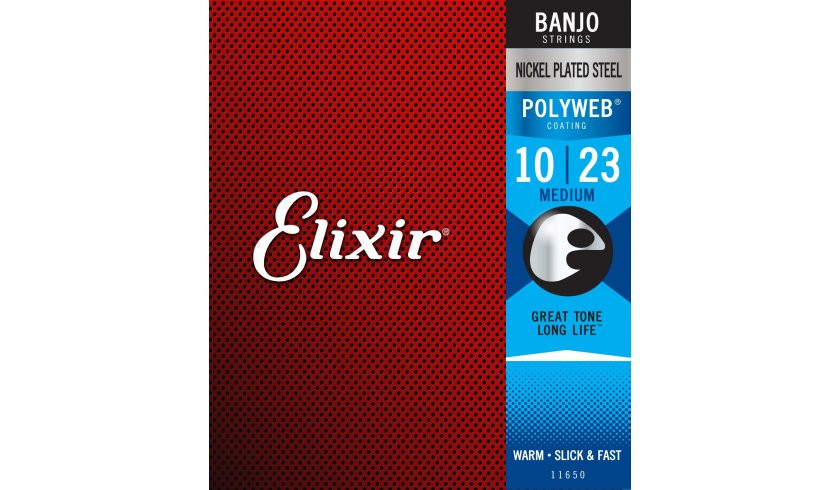 Elixir 11650 PolyWeb Medium 10-23 - stuny do banjo