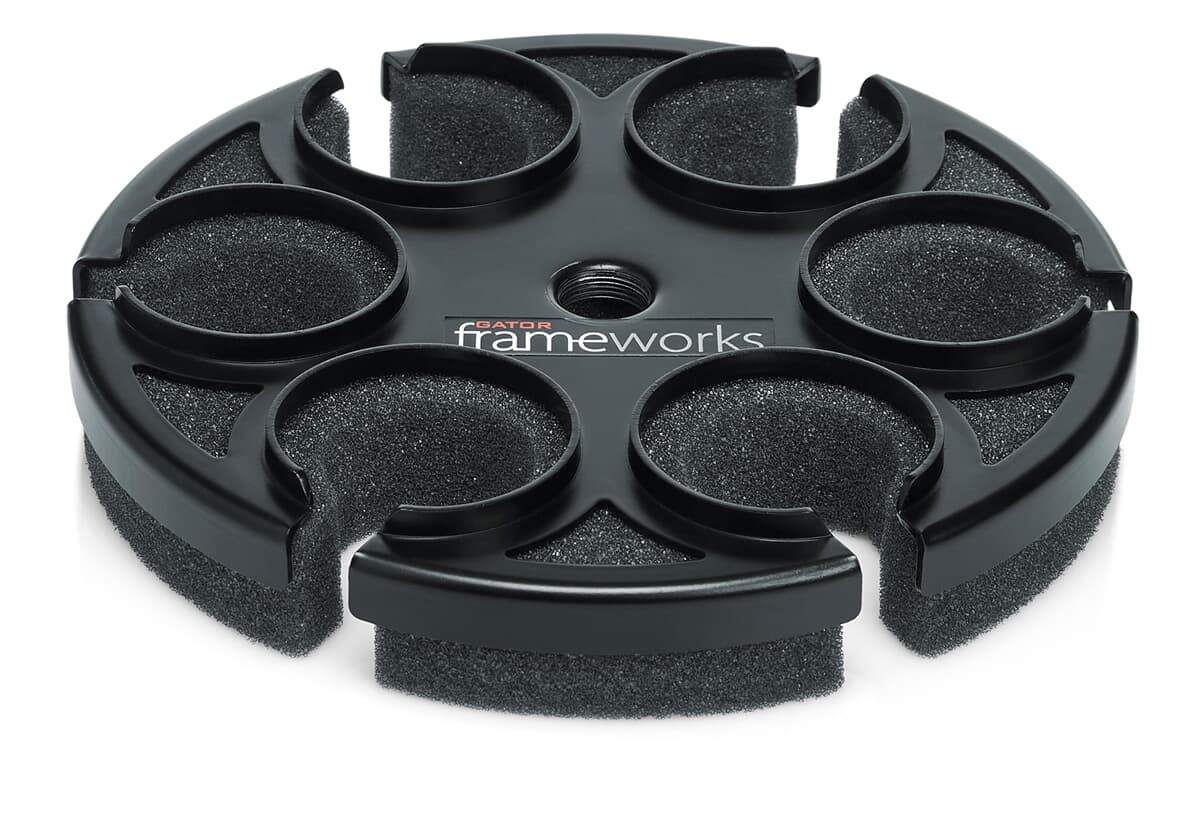 ‌Gator Frameworks Tray for 6 Mics on Mic Stand, GFW-MIC-6TRAY - Taca na 6 mikrofonów na statyw mikrofonowy.