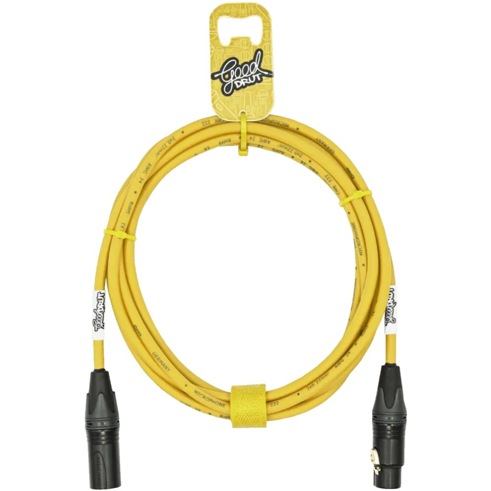 GoodDrut Kabel XLR-M - XLR-F żółty 3m. - Kabel