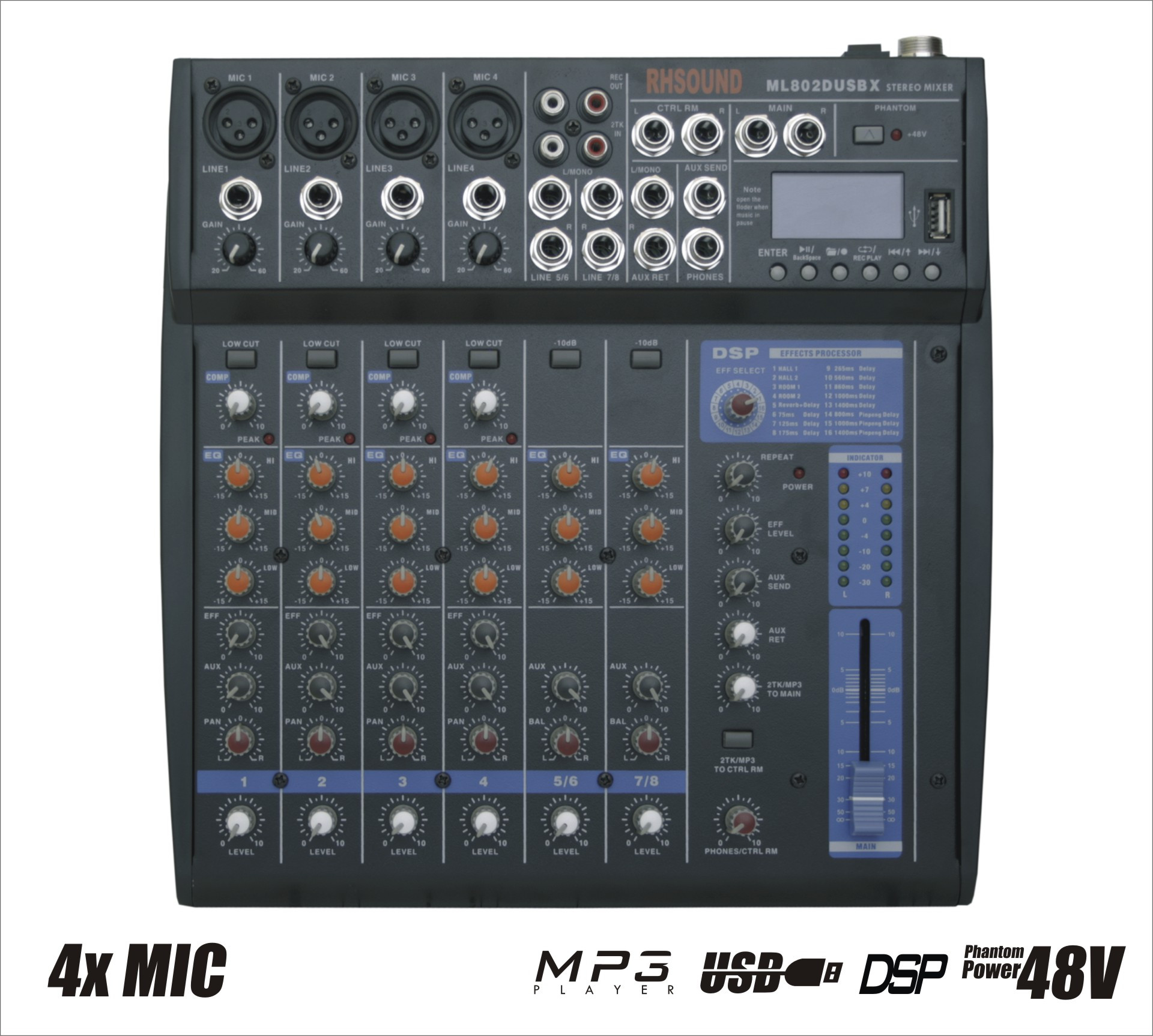 RH SOUND ML-802DUSBX - Mikser Audio