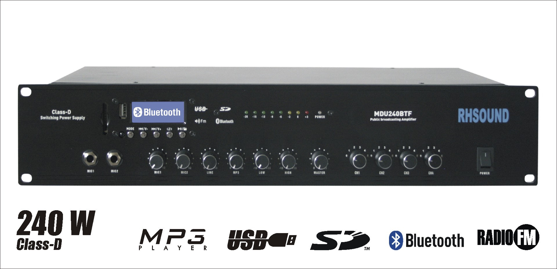 RH SOUND MDU-240BT - Wzmacniacz 100V