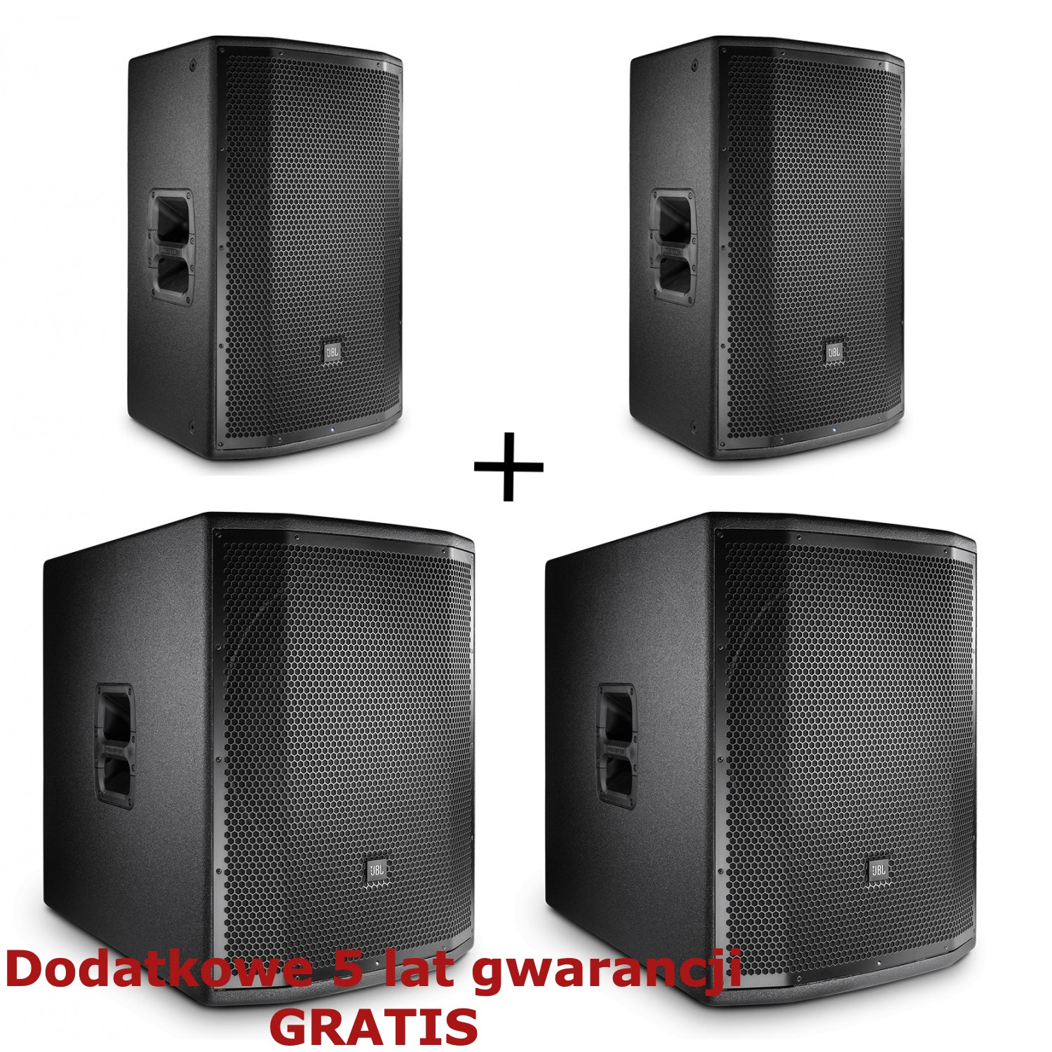 JBL PRX815 x2 + JBL PRX818 XLF x2 - zestaw nagłośnieniowy