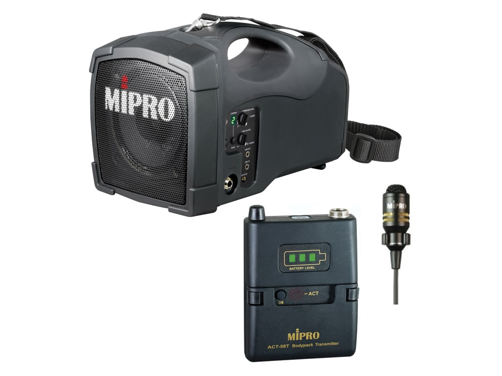 ‌MIPRO MA-101G/ACT-58T (5.8GHz) - Przenośny zestaw nagłośnieniowy, 45-Watt(max) z cyfrowym nadajnikiem bodypack ACT-58T 5.8G (Bluetooth)