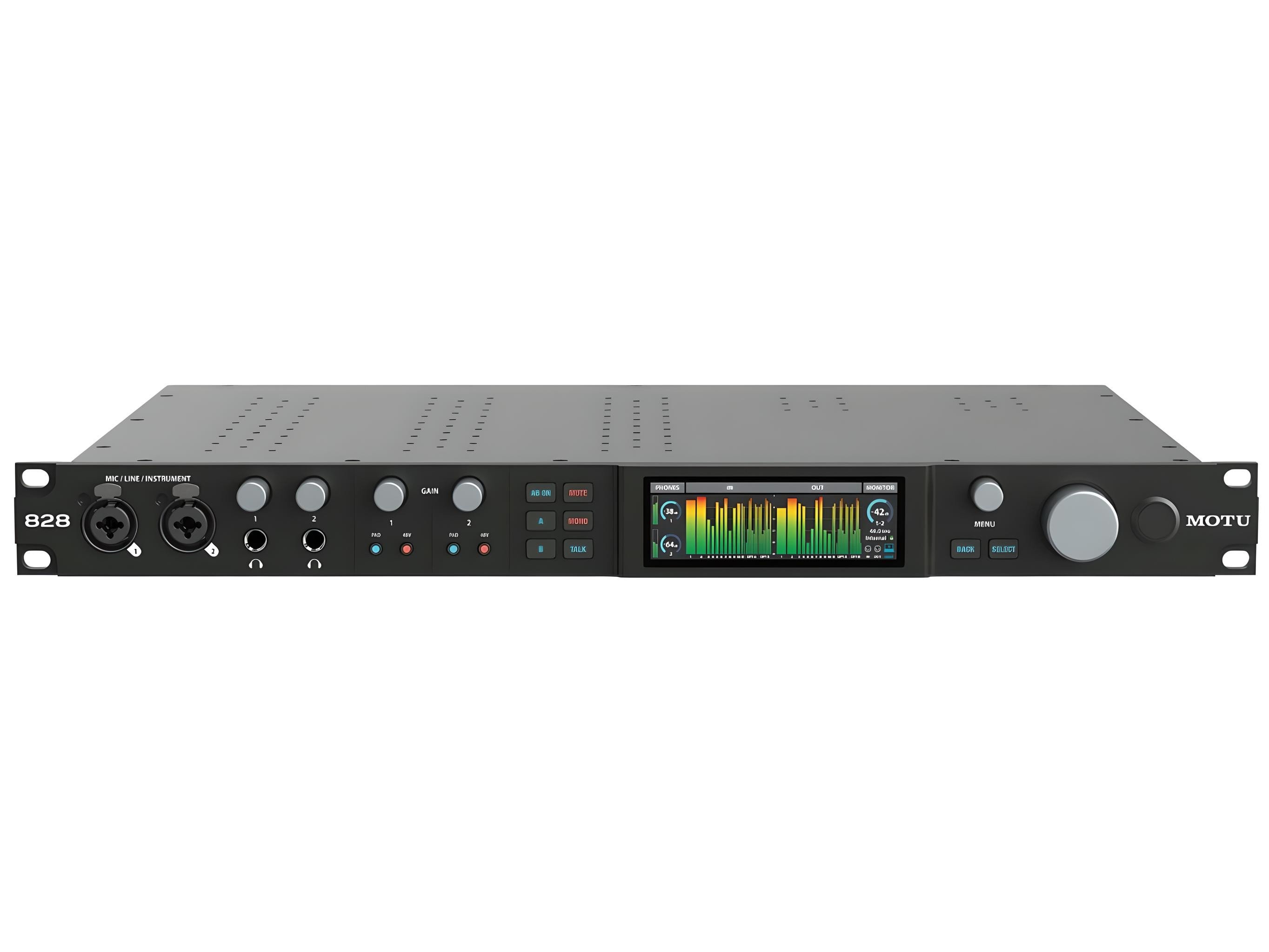 MOTU 828 NEW 2024 - Audio-Interface front od góry 