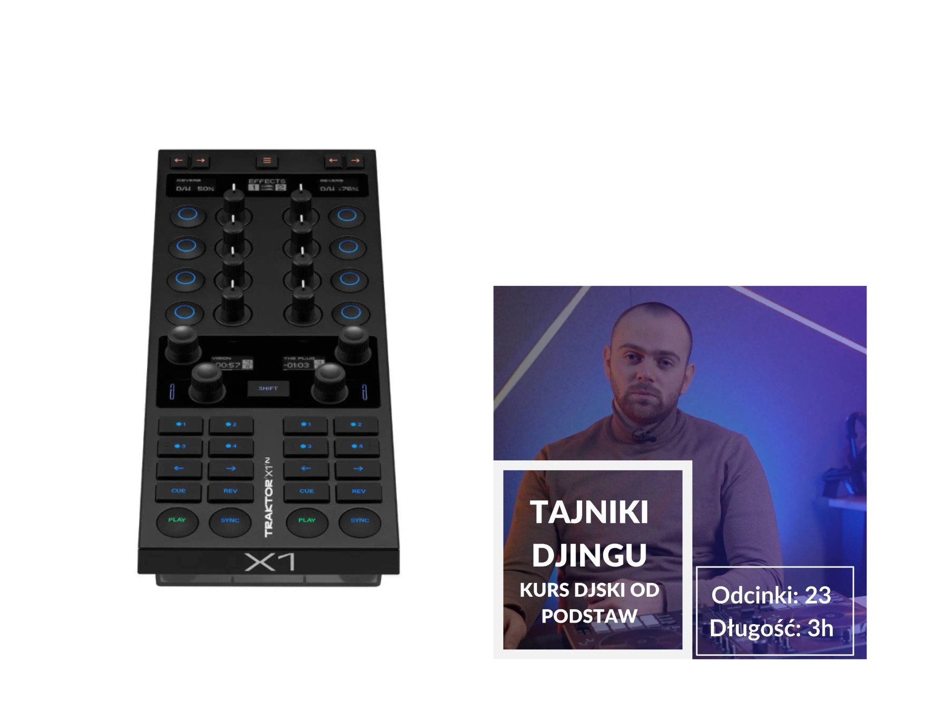 N‌ATIVE INSTRUMENTS TRAKTOR X1 MK3 + TAJNIKI DJINGU - KURS DJSKI OD PODSTAW-set