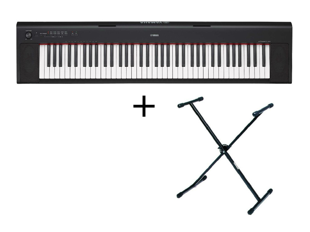 Yamaha NP-32B + statyw - keyboard instrument klawiszowy czarny plus statyw