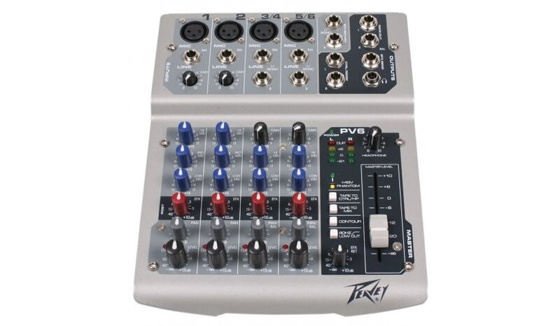 Peavey PV 6 - mikser, 2 mono/2 stereo - mixer 