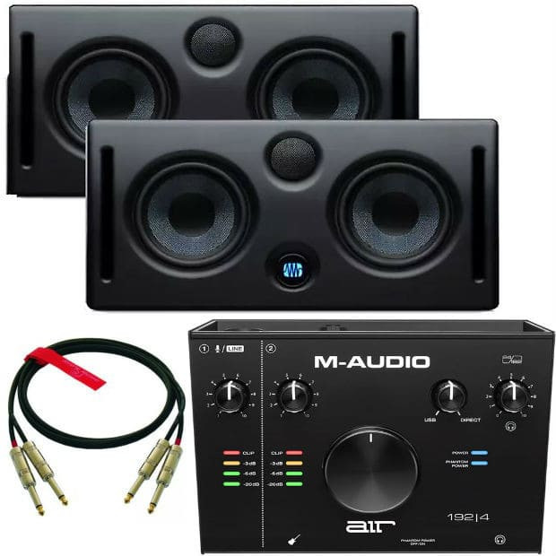 PreSonus Eris E44 - Para monitorów + M-audio AIR 192/4 + kable - zestaw