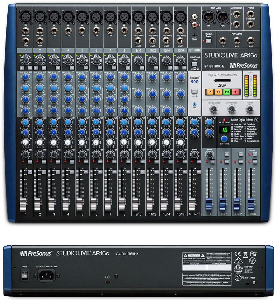 PreSonus StudioLive Mixer AR16c USB - Mikser front