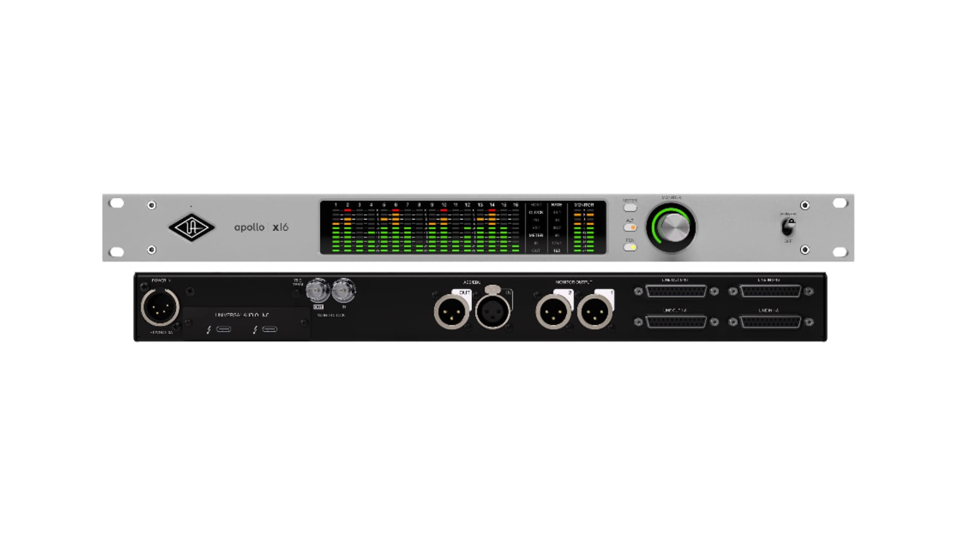 Universal Audio APOLLO X16 Gen 2 ULT - Interfejs front/tył