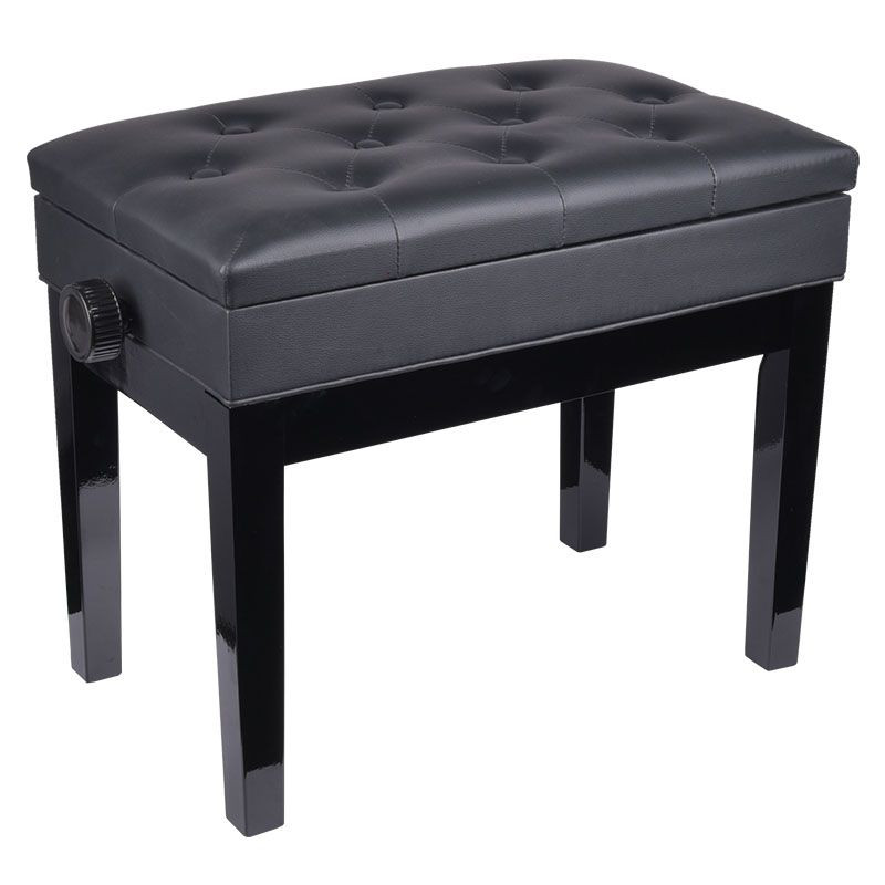 V-TONE ŁAWA 2 BK - Piano Bench with Storage, Black - front