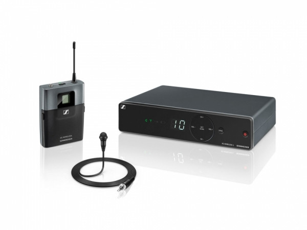 ‌Sennheiser XSW 2-ME2-B - miniaturowy mikrofon bezprzewodowy dla mówców. Zakres częstotliwości 614-638 MHz
