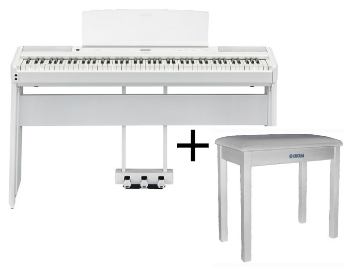 Yamaha P-515WH - pianino cyfrowe + statyw + siedzisko + pedał