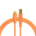 DJ Techtools kabel 1.5m z USB-C na USB-B pomarańczowy