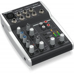 ‌Behringer 502S - 5-kanałowy kompaktowy mikser analogowy z interfejsem USB zaprojektowany specjalnie do obsługi podcastów, streamowania oraz nagrywania w domu B-STOCK