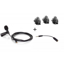 ‌RODE LAVALIER + CKMOVA FW-1 + CKMOVA AC-TFS - mikrofon lavalier + osłona przeciwwietrzna + kabel z gniazdem TRS - jack TRRS 3.5mm