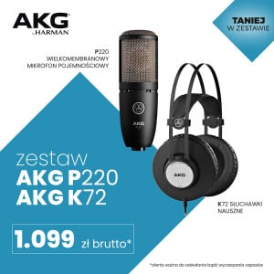 ‌AKG P220 + K72 - mikrofon pojemnościowy + słuchawki nauszne PROMOCJA