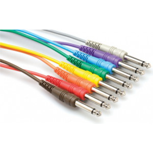 Hosa CPP-845 Kabel PATCH CABLE TS 6,35 8 szt. 0,45 m