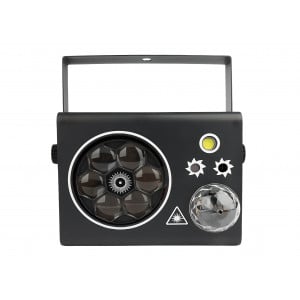 LIGHT4ME PARTY BOX V2 efekt disco LED ball - laser stroboskop gobo front