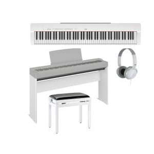 ‌Yamaha P-225 WH + L-200Wh + Bench + Yamaha HPH-100WH - Digital piano + stand + Bench + Headphones