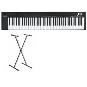MIDIPLUS- X8 II BLACK + STATYW - Klawiatura sterująca - kontroler USB / MIDI, 88 czułych klawiszy w stylu fortepianowym w kolorze czarnym