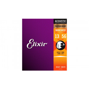 Elixir 16102 NanoWeb Phosphor Bronze Medium 13-56 - struny akustyczne